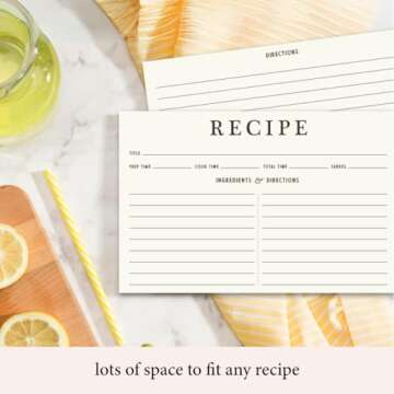 Neatz Classic Recipe Cards 4x6 Inches, 50 count, Double Sided. Thick Card Stock. Perfect for Recipe ...