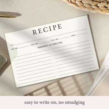 Neatz Classic Recipe Cards 4x6 Inches, 50 count, Double Sided. Thick Card Stock. Perfect for Recipe Box & Recipe Binder