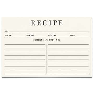Neatz Classic Recipe Cards 4x6 Inches, 50 count, Double Sided. Thick Card Stock. Perfect for Recipe Box & Recipe Binder