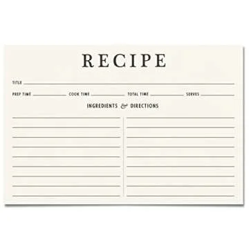 Neatz Classic Recipe Cards 4x6 Inches, 50 count, Double Sided. Thick Card Stock. Perfect for Recipe Box & Recipe Binder