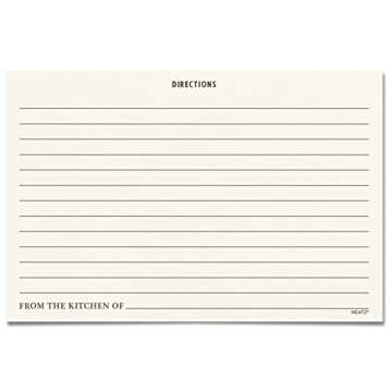 Neatz Classic Recipe Cards 4x6 Inches, 50 count, Double Sided. Thick Card Stock. Perfect for Recipe Box & Recipe Binder