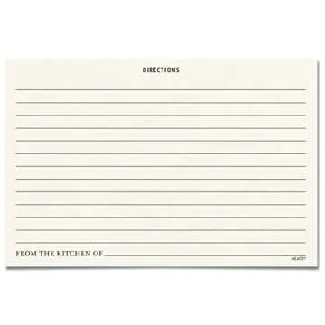Neatz Classic Recipe Cards 4x6 Inches, 50 count, Double Sided. Thick Card Stock. Perfect for Recipe Box & Recipe Binder