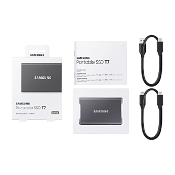 Samsung T7 Portable SSD - 500 GB External SSD Titanium Grey