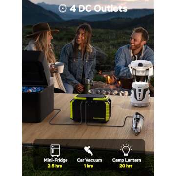 MARBERO Portable Power Station 150Wh Camping Solar Generator Laptop Charger Power Bank with AC Outlet 110V 150W Peak with 4*USB, 4*DC Ports, LED Flashlights for CPAP Home Camping Hurricane Emergency