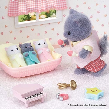 Calico Critters Adorable Persian Cat Triplets with Cradle