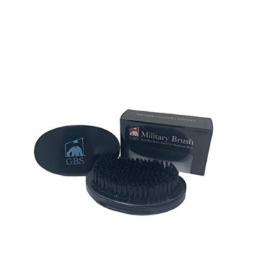G.B.S Military Style Dual Bristle Beard and Hair Brush - Hi-Gloss Wood, Animal-free Vegan Bristles, ...