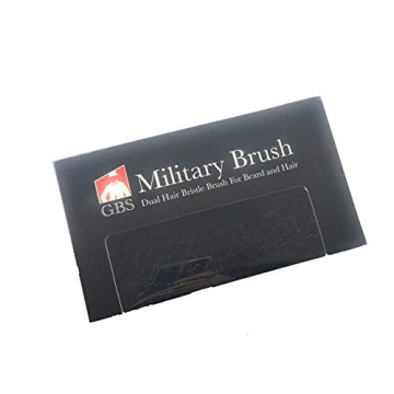 G.B.S Military Style Dual Bristle Beard and Hair Brush - Hi-Gloss Wood, Animal-free Vegan Bristles, Over 2,000 Firm Bristles for Daily Grooming (BLACK)