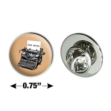 Unique Antique Typewriter Lapel Pin for Writers