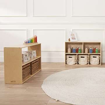 ECR4Kids 2-Shelf Storage Cabinet for Kids Toys and Books