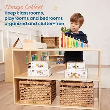 ECR4Kids 2-Shelf Storage Cabinet for Kids Toys and Books