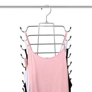 Magicool Cami Hanger 2 Pack Space Saving Hangers Closet Organizer for Tank Top, Cami, Bra, Pajamas, Strappy Dress,Bathing Suit