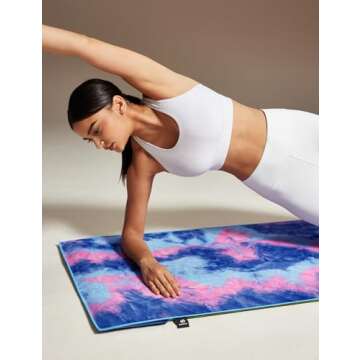 Ewedoos Yoga Towel Yoga Mat Towel with Anchor Fit Corners Non Slip Yoga Towels Hot Yoga Towel Yoga P...
