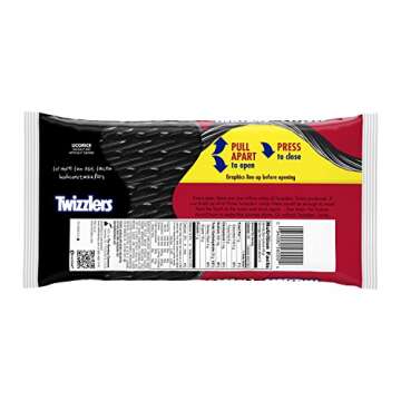 TWIZZLERS Twists Black Licorice - Shareable 1-Pound Pack of 6 Delicious Bags