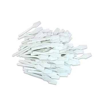 100pcs Pana Brand Cosmetic Make Up Disposable Plastic 2.5" Spatulas Skin Care Facial Cream Mask Spatula (100 Pieces in a Container) (WHITE)