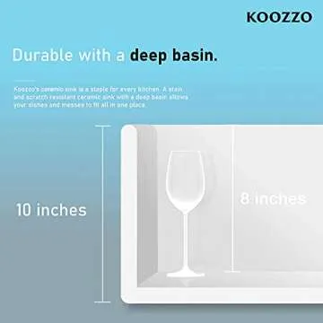 Koozzo 30-Inch Farmhouse Ceramic Kitchen Sink