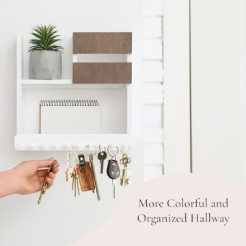 Boxy Concepts Necklace Organizer - Easy 10-Hook Wall Holder