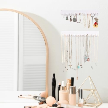 Boxy Concepts Necklace Organizer - Easy 10-Hook Wall Holder