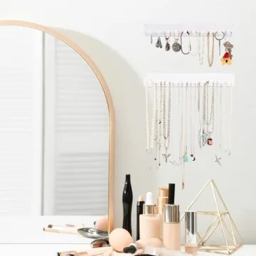 Boxy Concepts Necklace Organizer - Easy 10-Hook Wall Holder