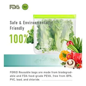 Reusable Gallon Freezer Bags - 6 Pack LEAKPROOF EXTRA THICK 1 Gallon Bags for Marinate Food & Fruit Cereal Sandwich Snack Meal Prep Travel Items Home Organization Storage