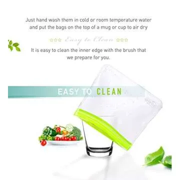 Reusable Gallon Freezer Bags - 6 Pack LEAKPROOF EXTRA THICK 1 Gallon Bags for Marinate Food & Fruit Cereal Sandwich Snack Meal Prep Travel Items Home Organization Storage