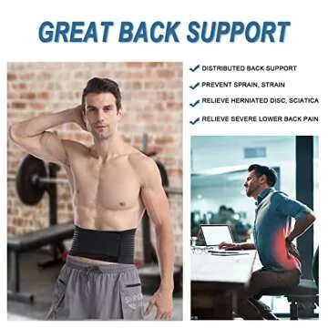 Paskyee Back Brace for Lower Back Pain Relief - Sciatica Support for Every Activity
