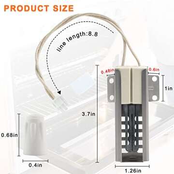 AMI PARTS WB13K21 Gas Range Oven Igniter For Gas Stove, Replaces Ken.more G.E Oven Igniter WB2X9998