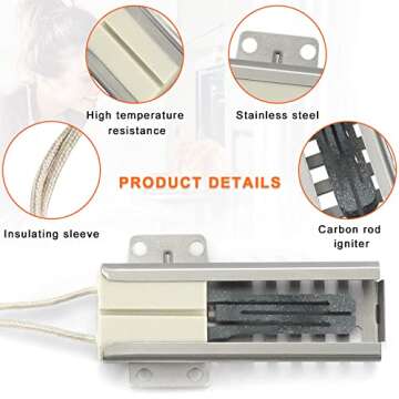 AMI PARTS WB13K21 Gas Range Oven Igniter For Gas Stove, Replaces Ken.more G.E Oven Igniter WB2X9998