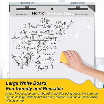 Nortix Flip Chart Paper, Sticky Easel Pads, Chart Paper for Teachers, Upgraded Dual-Purpose for Flip Chart and Dry Erase Board, Super Adhesive & Bleed-Resistant, 25 x 30 inch, 30 Sheets/Pad, 6 Pads