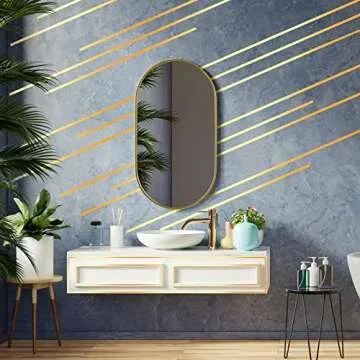 Zonon 3 Rolls Self Adhesive Polyester Film Tape, Washi Metallic Tape for Detailing Accent Graphic Arts for Walls Cars and Boats Trim, 3 Sizes(Gold)