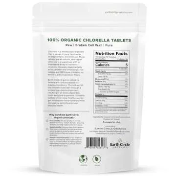 Organic Chlorella Tablets | Kosher | Potent Supplement, All-Natural Chlorophyll, Green Algae superfood, Broken Cell Wall | High in Protein & Iron, no additives, Vegan - 400 Tablets