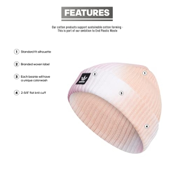 adidas Originals Unisex Originals Colorwash Beanie, Ambient Blush Pink/Rose Tone Pink, One Size