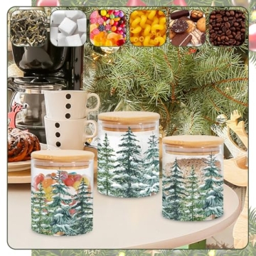 JarThenaAMCS Christmas Forest Glass Storage Jars Set