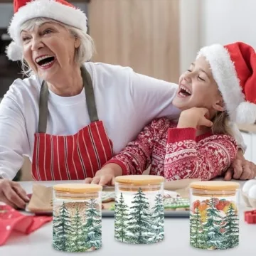 JarThenaAMCS Christmas Forest Glass Storage Jars Set