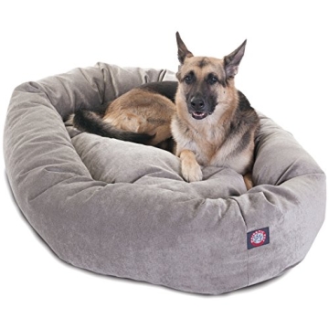 Majestic Pet 52 Inch Micro Velvet Calming Dog Bed – Soft Round Dog Bed with Supportive Edges for C...