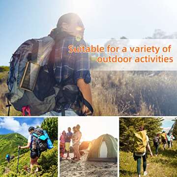 boogostore Portable Charger with Built in Cable and Wall Plug 30000mAh 22.5W Fast Charging Solar Power Bank with 5 Output & 2 Input Dual LED Flashlights Phone Holder External Battery Pack (Orange)