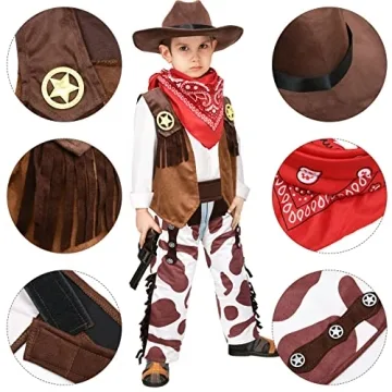 Kids Cowboy Costume Set for Halloween and Dress Up