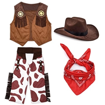 Kids Cowboy Costume Set for Halloween and Dress Up