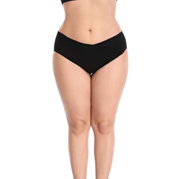 HOFISH Women's Maternity Under Bump Pregnancy Cotton Panties Assorted Colors 6 Pack Large