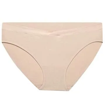 HOFISH Women's Maternity Under Bump Pregnancy Cotton Panties Assorted Colors 6 Pack Large