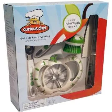 Curious Chef 6-Piece Kids Prep Kit - Real Kitchen Tools for Fun Cooking