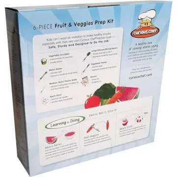 Curious Chef 6-Piece Kids Prep Kit - Real Kitchen Tools for Fun Cooking