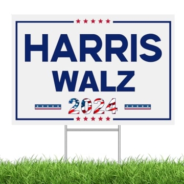 Harris Walz 2024 Yard Sign - Double Sided Outdoor Lawn Sign with Metal H-Stake