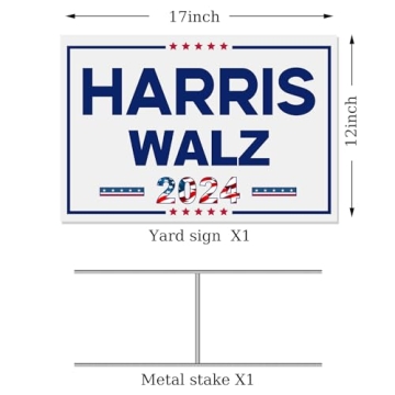 Harris Walz 2024 Yard Sign - Kamala Harris Tim Walz