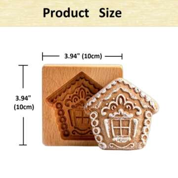 Wooden Cookie Molds, Carved Wooden Biscuit Mold Baking Cookie Mold Wooden Kitchen Cookie Cutter Embo...