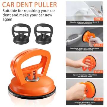 Dent Puller,3 PCS Car Dent Puller,Powerful Car Dent Remover, Paintless Dent Removal Kit, Different S...