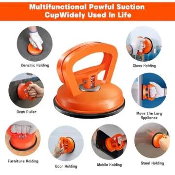 Dent Puller,3 PCS Car Dent Puller,Powerful Car Dent Remover, Paintless Dent Removal Kit, Different Sizes Car Dent Remover Tools for Car Dent Repair, Glass, Screen and Objects Moving (Black+Orange)