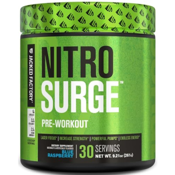 Jacked Factory NITROSURGE Pre Workout Supplement - Boosts Energy, Focus & Performance - 30 Servings ...