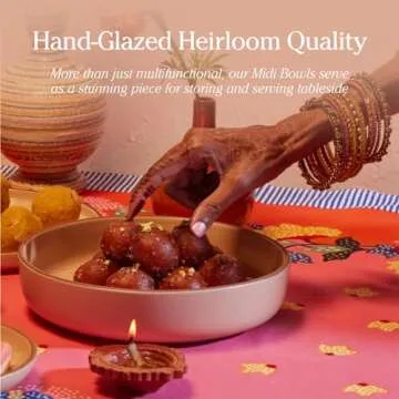 Our Place Dinner Bowls - Set of Four 8.5" Handcrafted Ceramic Bowls | Half-Plate, Half-Bowl Design for Pasta, Salads, & More | Chip-Resistant, Restaurant-Grade, Stackable | Char