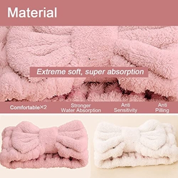 Jseng Microfiber Bowtie Headbands for Women - Soft & Absorbent