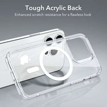 ESR for iPhone 14 Pro Case, Compatible with MagSafe, Shockproof Military-Grade Protection, Yellowing Resistant, Magnetic Phone Case for iPhone 14 Pro, Classic Hybrid Case (HaloLock), Clear